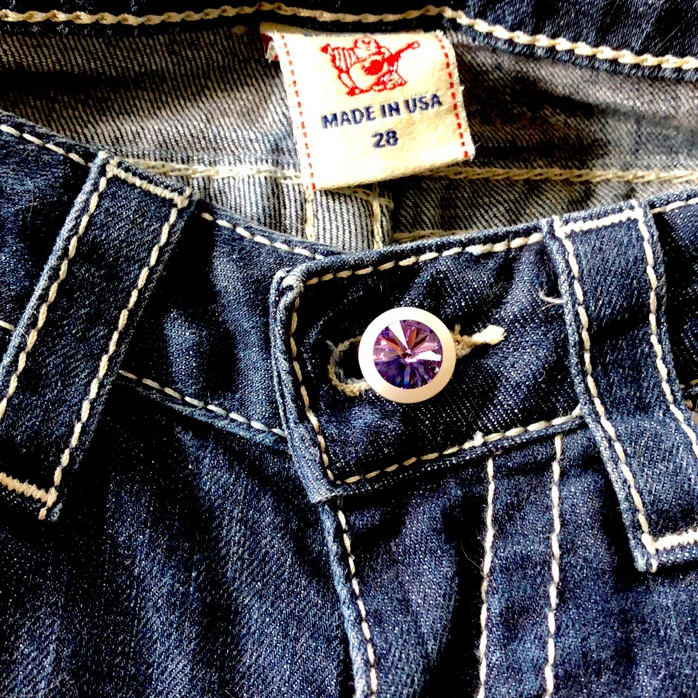 True Religion Jeans with purple swarovski